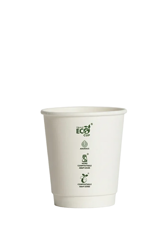 8oz Truly Eco® Aqueous Double Wall Paper Cup White - 500/CTN - TEM IMPORTS™