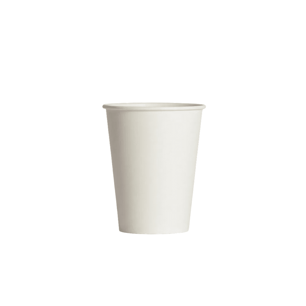 8oz White PE-Coated Single Wall Paper Cups - 80mm Rim (Carton of 1000) - TEM IMPORTS™