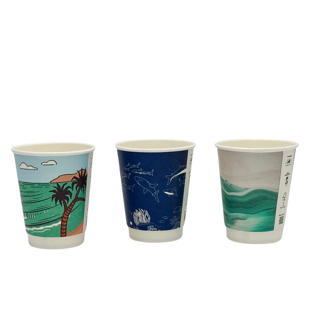 8oz/237mL Aqueous Coated DW (D/80mm) Paper Cup - Australia's Wonder - TEM IMPORTS™