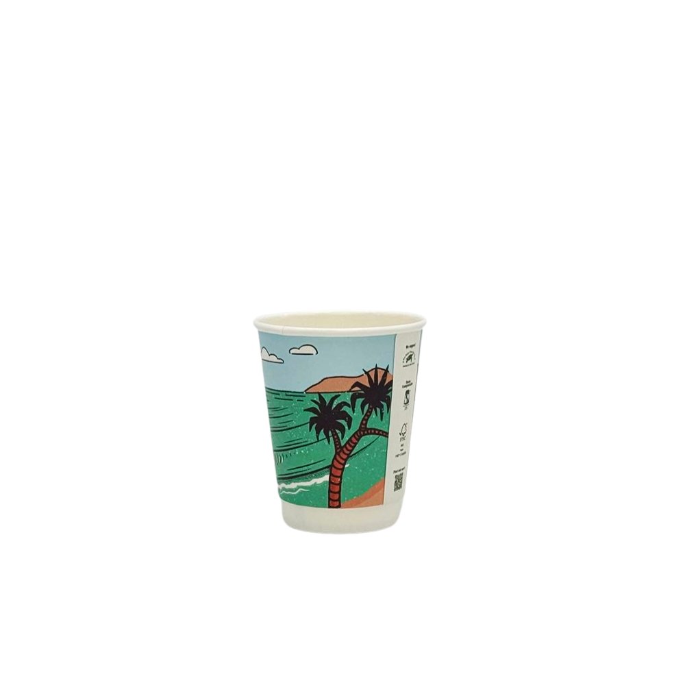 8oz/237mL Aqueous Coated DW (D/80mm) Paper Cup - Australia's Wonder - TEM IMPORTS™