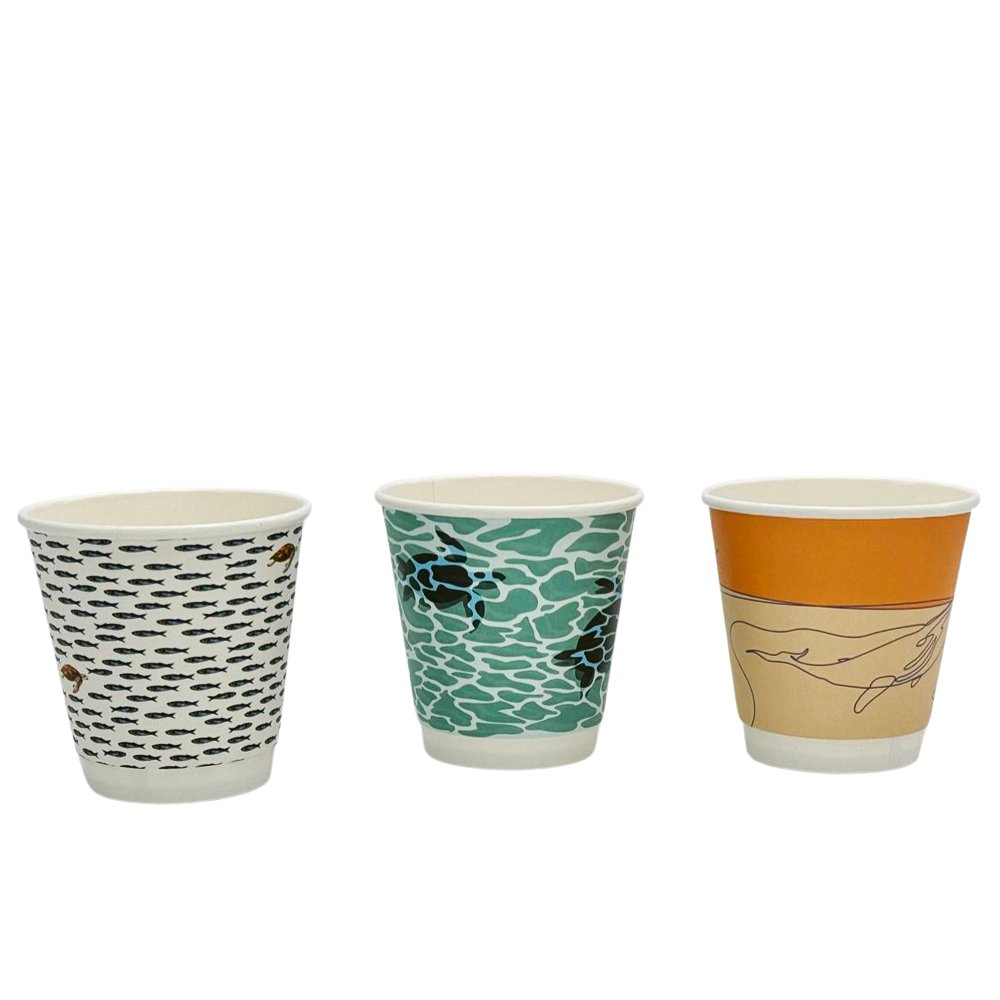 8oz/237mL Aqueous Coated DW (D/90mm) Paper Cup - Australia's Wonder - TEM IMPORTS™