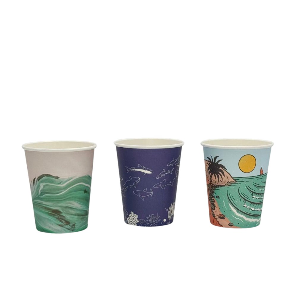 8oz/237mL Aqueous Coated SW (D/80mm) Paper Cup - Australia's Wonder - TEM IMPORTS™