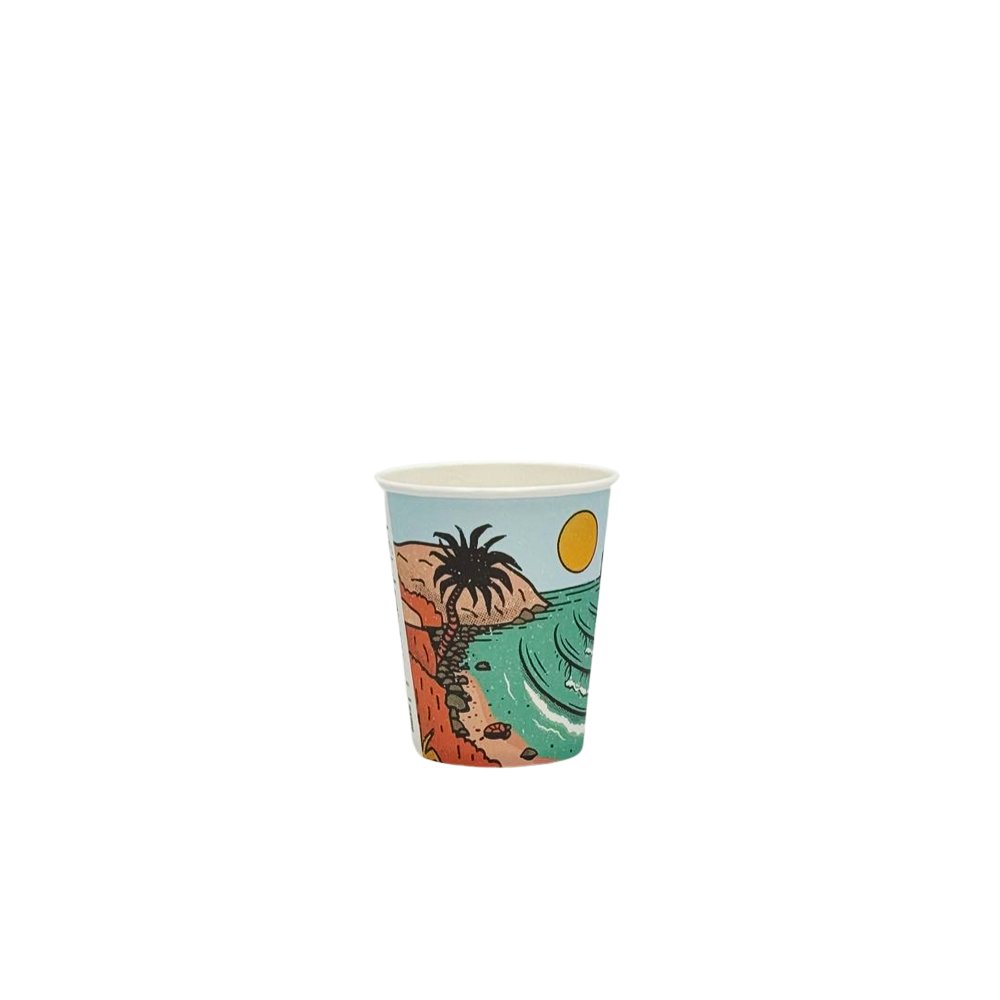 8oz/237mL Aqueous Coated SW (D/80mm) Paper Cup - Australia's Wonder - TEM IMPORTS™