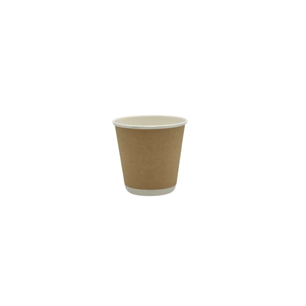 8oz/237mL PE Coated DW (D/90mm) Paper Cup Kraft - TEM IMPORTS™