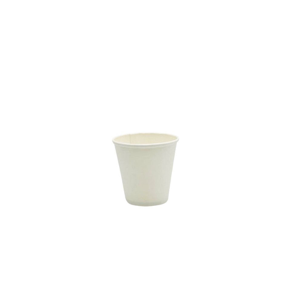 8oz/237mL PE Coated SW (D/90mm) Paper Cup Plain White - TEM IMPORTS™