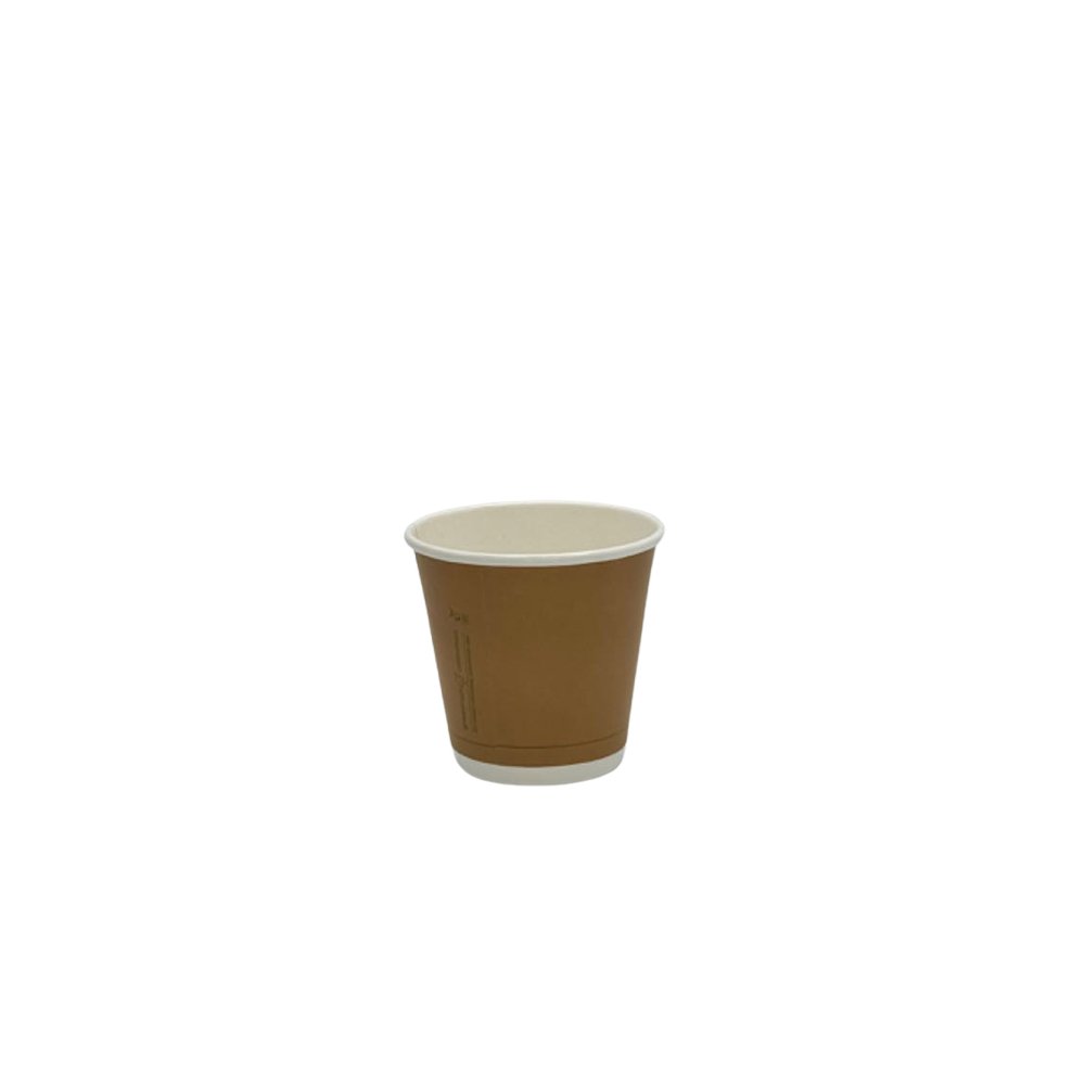 8oz/237mL PLA Coated DW (D/90mm) Paper Cup Kraft - TEM IMPORTS™