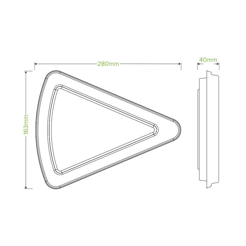 9" Natural Plant Fibre Pizza Slice Clamshell - 250pcs/Ctn - TEM IMPORTS™