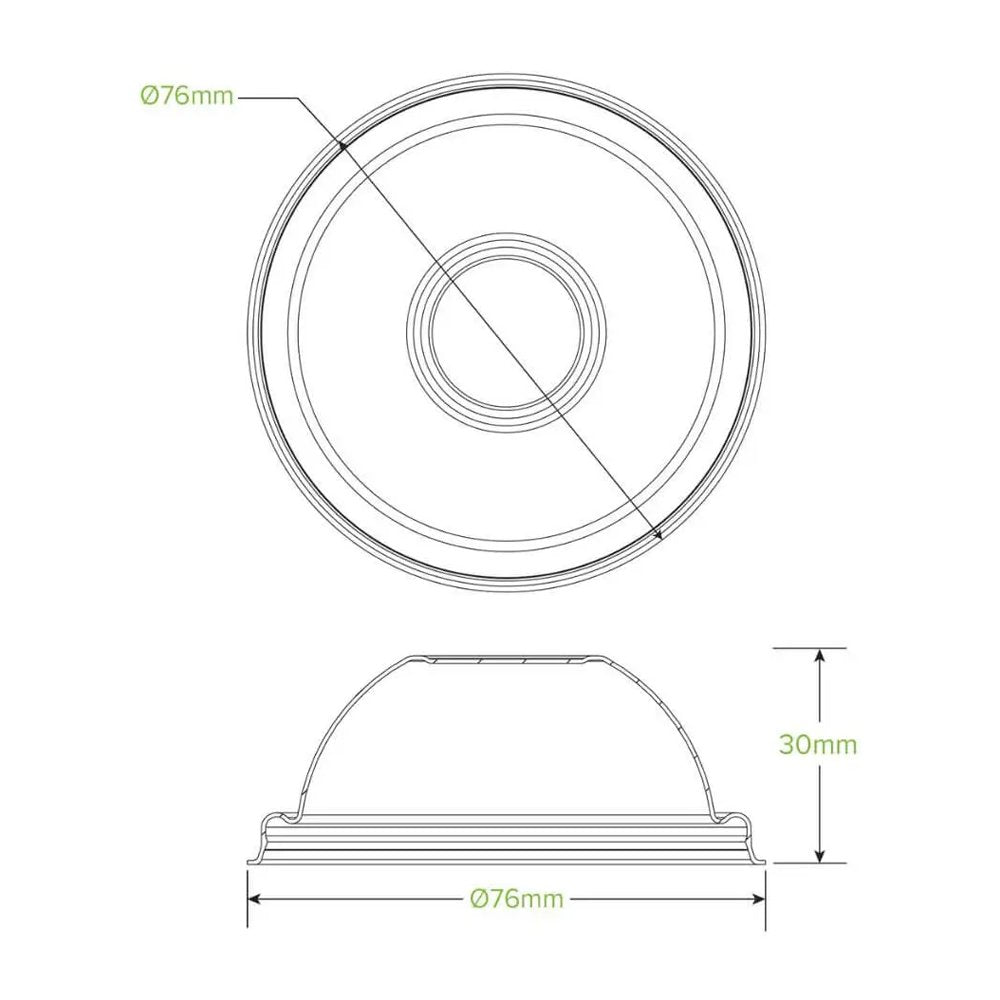 90mL / 3oz Plant Fibre Dome Ice Cream BioCup Lid - 1000/CTN - TEM IMPORTS™