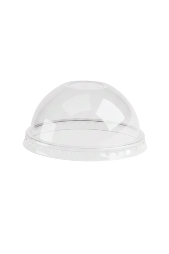 90mm Clear PET Dome Lid No Hole - Fits 5oz Pastel Cups