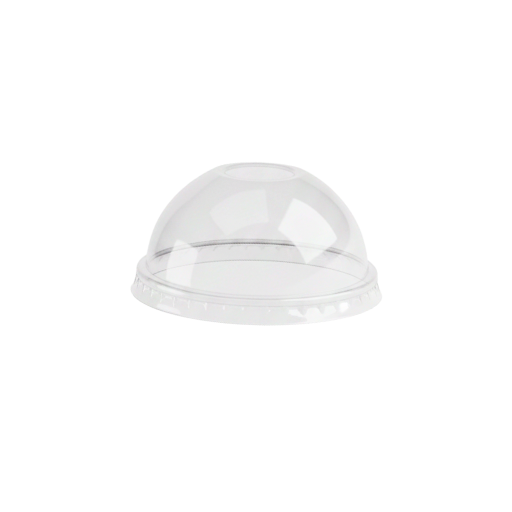 90mm Clear PET Dome Lid No Hole - Fits 5oz Pastel Cups