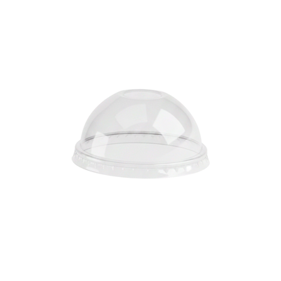 90mm Clear PET Dome Lid No Hole - Fits 5oz Pastel Cups