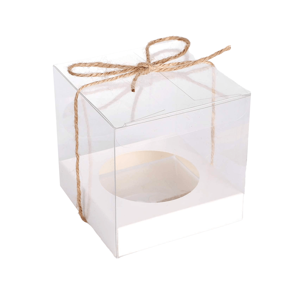 90x90mm Clear PVC Cube Box With Single Cupcake Holder - TEM IMPORTS™