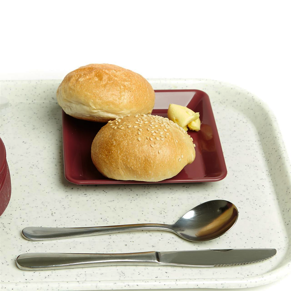 KH Healthcare Square Bread Butter Plate Burgundy #23 (Box 12)