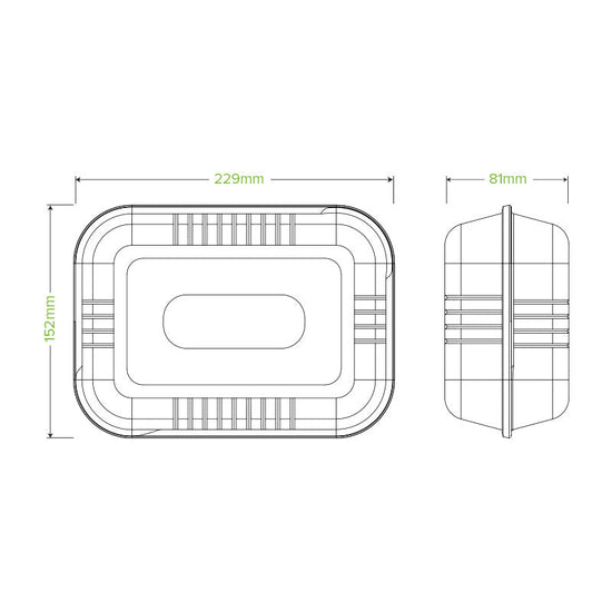 9x6x3" Natural Plant Fibre Clamshell - 250pcs/Ctn - TEM IMPORTS™