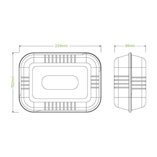 9x6x3" Natural Plant Fibre Clamshell - 250pcs/Ctn - TEM IMPORTS™