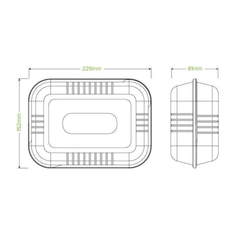 9x6x3" Natural Plant Fibre Clamshell - 250pcs/Ctn - TEM IMPORTS™