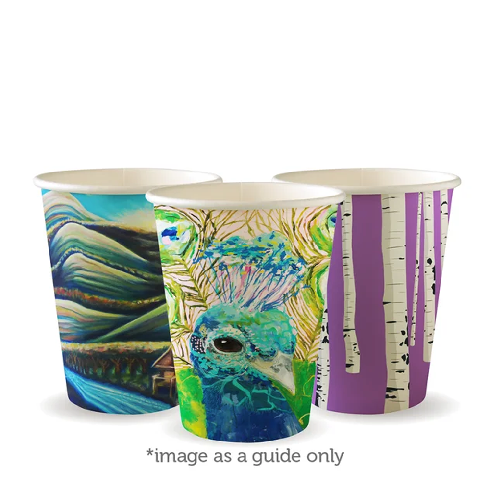 12oz/390mL (90mm) Art Series Single Wall BioCup - 1000/ctn