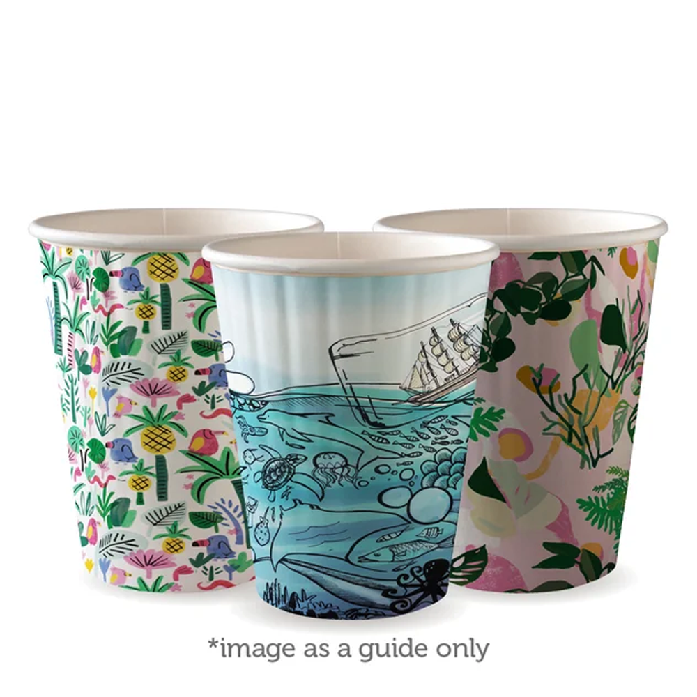 12oz/390mL (90mm) Embossed Art Series Double Wall BioCup - 1000/ctn