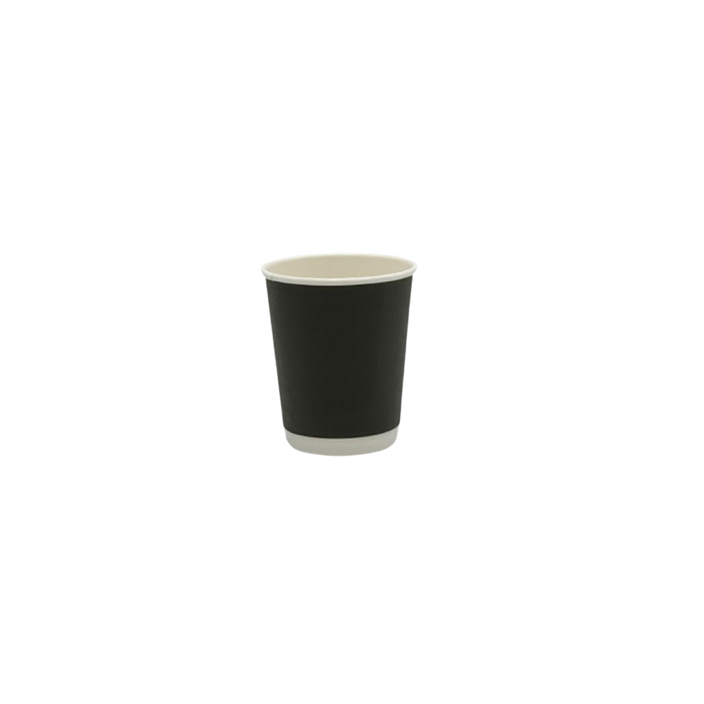 8oz/237mL PE Coated DW (D/80mm) Paper Cup Black