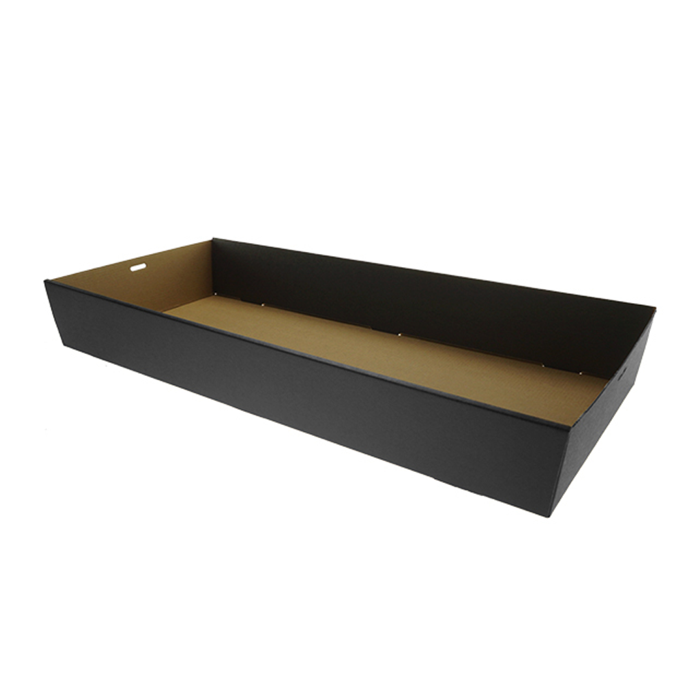 Black Corrugated Rectangle Catering Tray Large