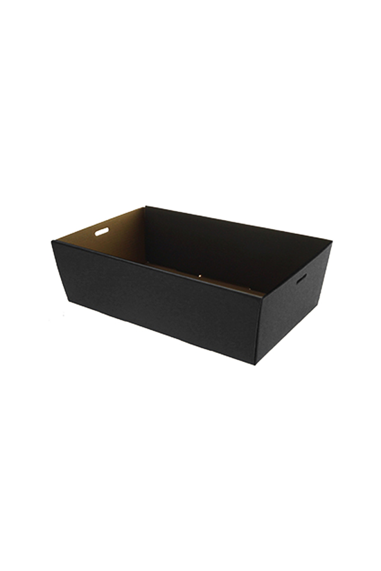 Small Black Corrugated Rectangle Catering Tray - 100/CTN