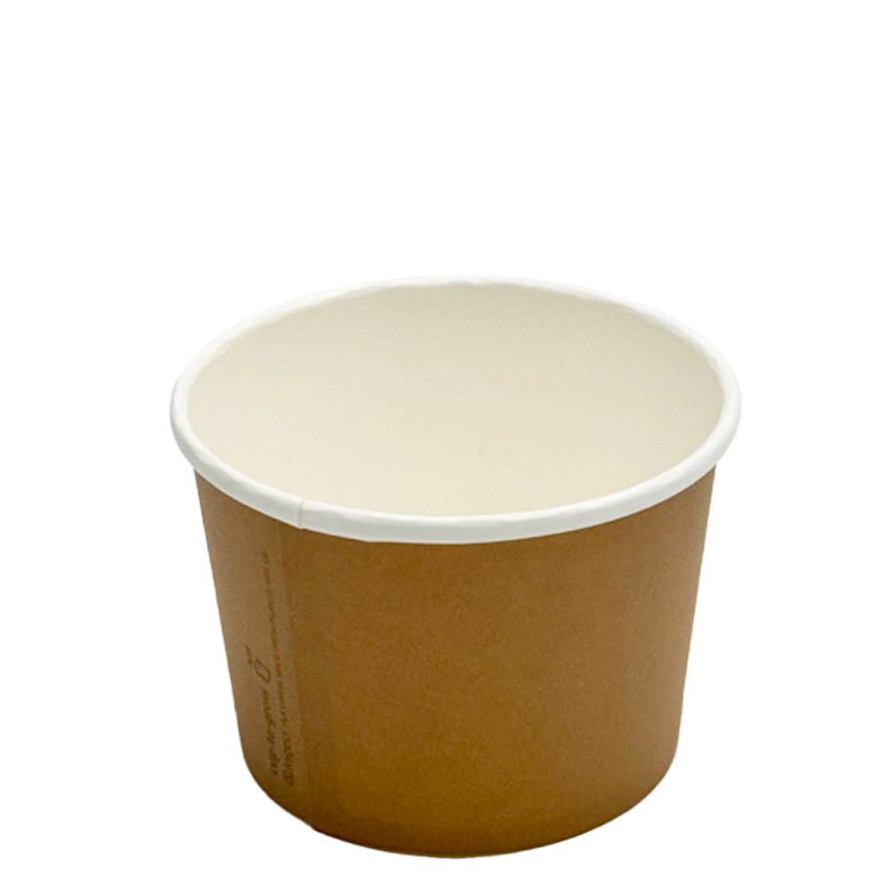 16oz/470mL PLA Coated Plain Brown Paper Soup Cup