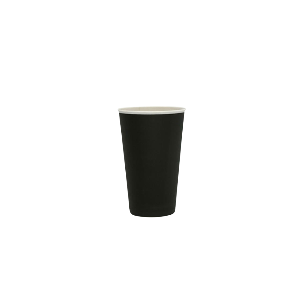 16oz/475mL PE Coated SW (D/90mm) Paper Cup Black