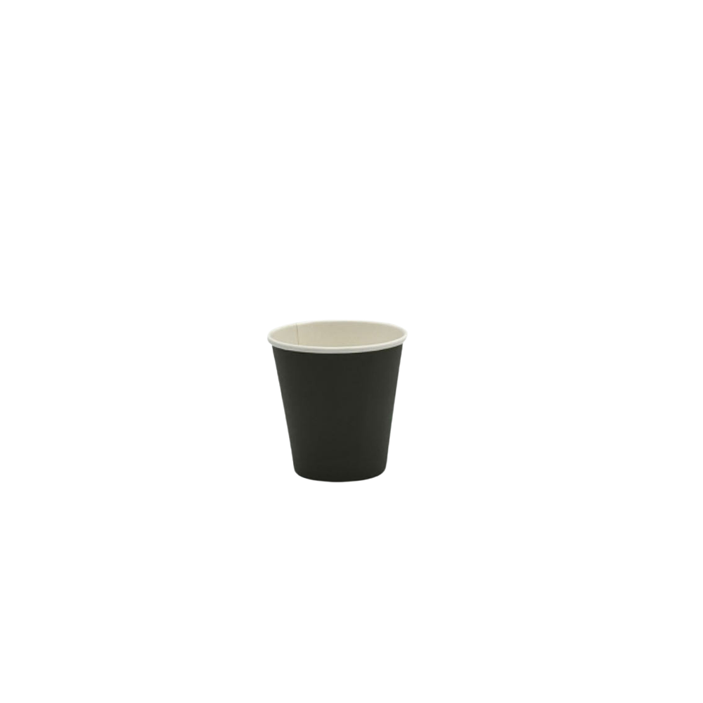 6oz/180mL PE Coated SW (D/80mm) Paper Cup Black