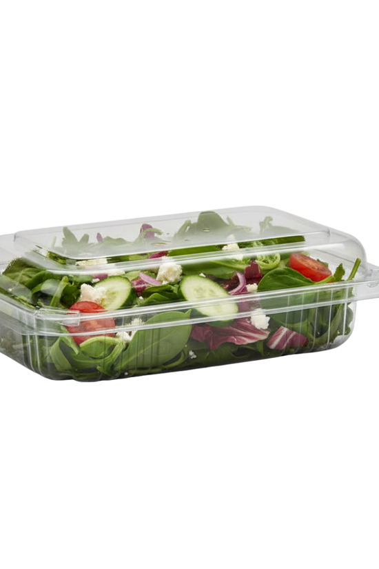 Medium Rectangular Takeaway Salad Container with Hinged Lid (Carton of 250)