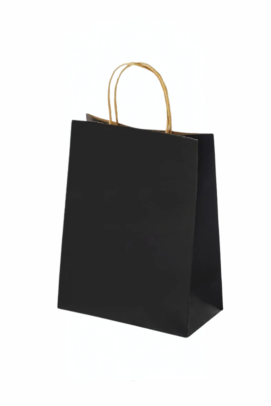 Extra Small Black Twisted Handle Paper Bag (Carton of 250)