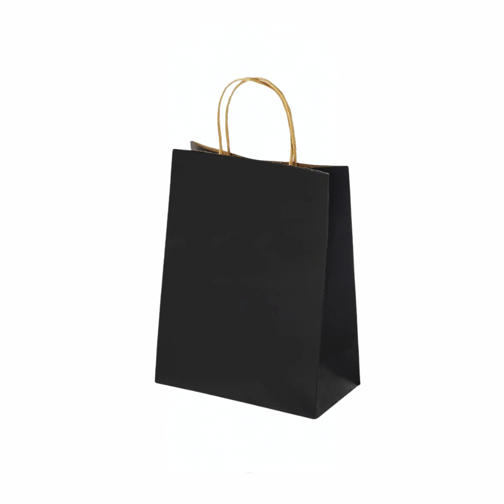 Extra Small Black Twisted Handle Paper Bag (Carton of 250)