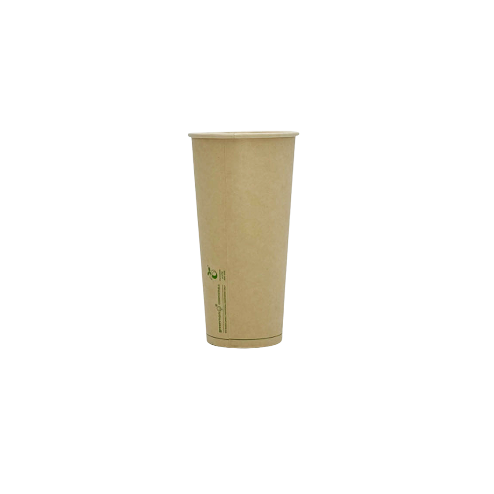 22oz/650mL (D/90mm) BioPBS Coated Bamboo Paper Cold Cup