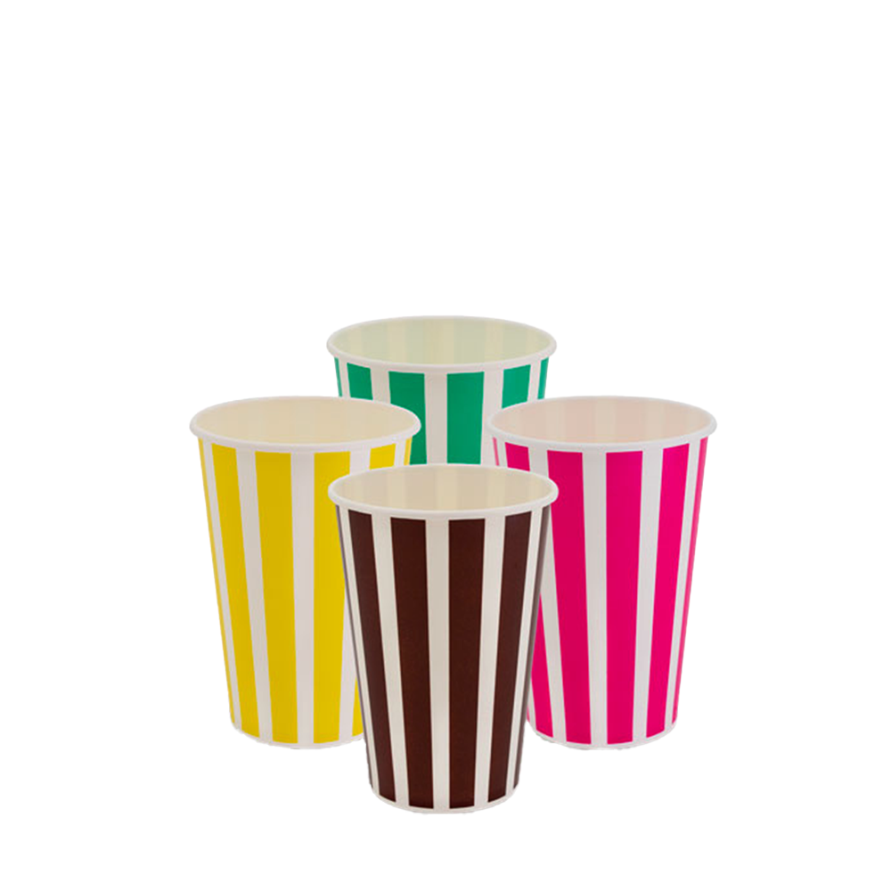 16oz/475mL (D/90mm) Candy Stripe Paper Cold Cup