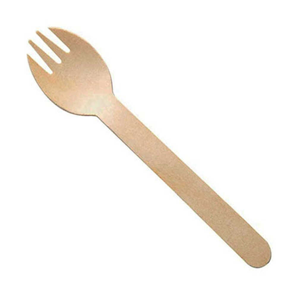 165mm Coated Wooden Spork Cutlery