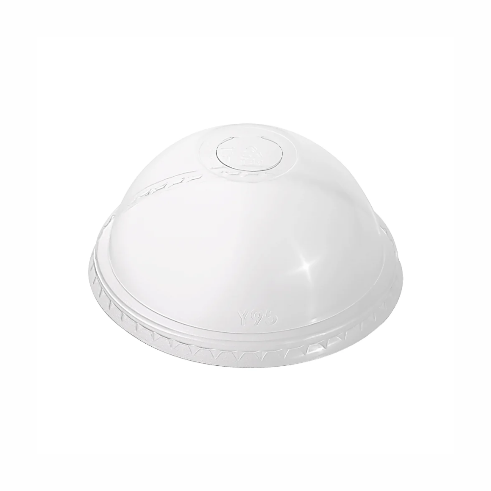 Clear PET 90mm Dome Lids Semi-Cut Hole