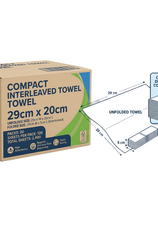 Duro Compact Interleaved Towel 29cm x 20cm - 2400/CTN
