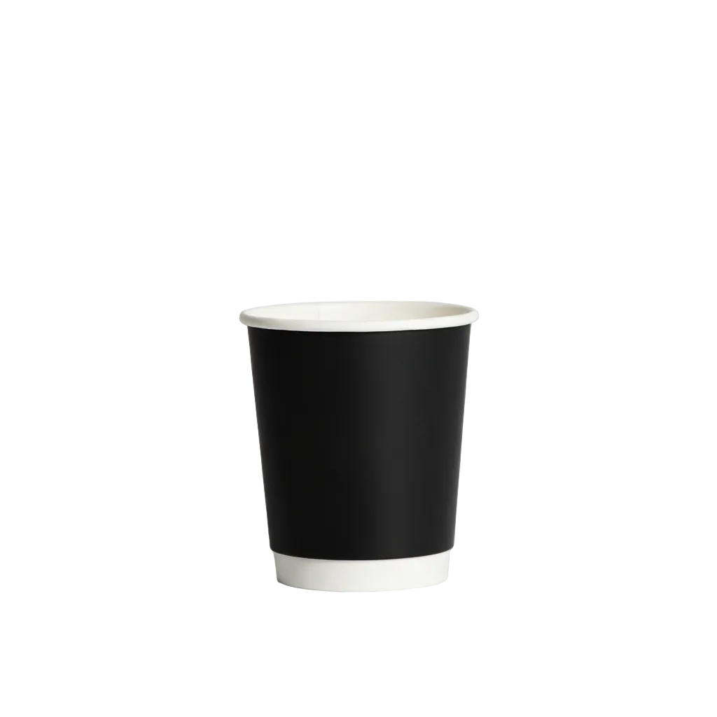 8oz Black Double Wall Paper Coffee Cup - 90mm Rim (Carton of 500)