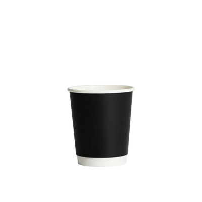 8oz Black Double Wall Paper Coffee Cup - 90mm Rim (Carton of 500)