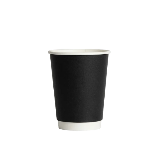 12oz Black Double Wall Paper Coffee Cup (90mm Rim)