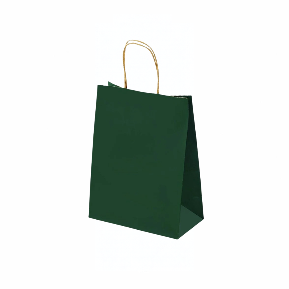 Extra Small Emerald Green Twisted Handle Paper Bag (Carton of 250)