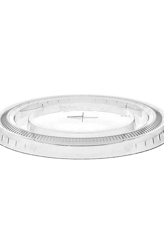 Clear PET (D/84mm) Flat Lid X Slot Hole