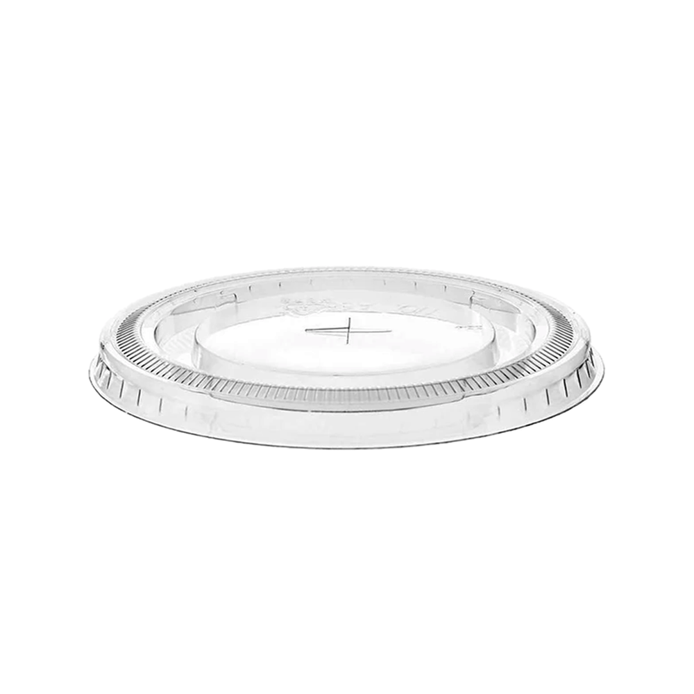 Clear PET (D/84mm) Flat Lid X Slot Hole