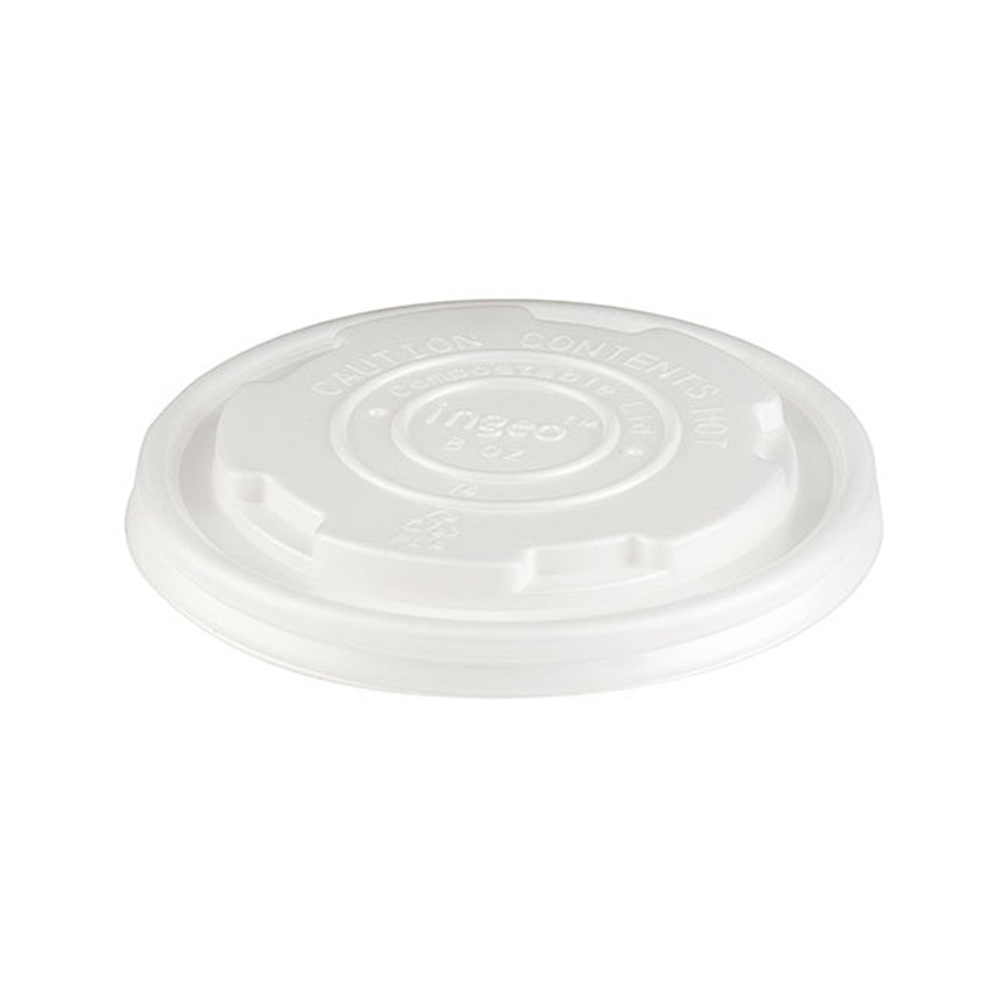 CPLA Flat Lid 90mm For 8oz PLA Coated Soup Cup