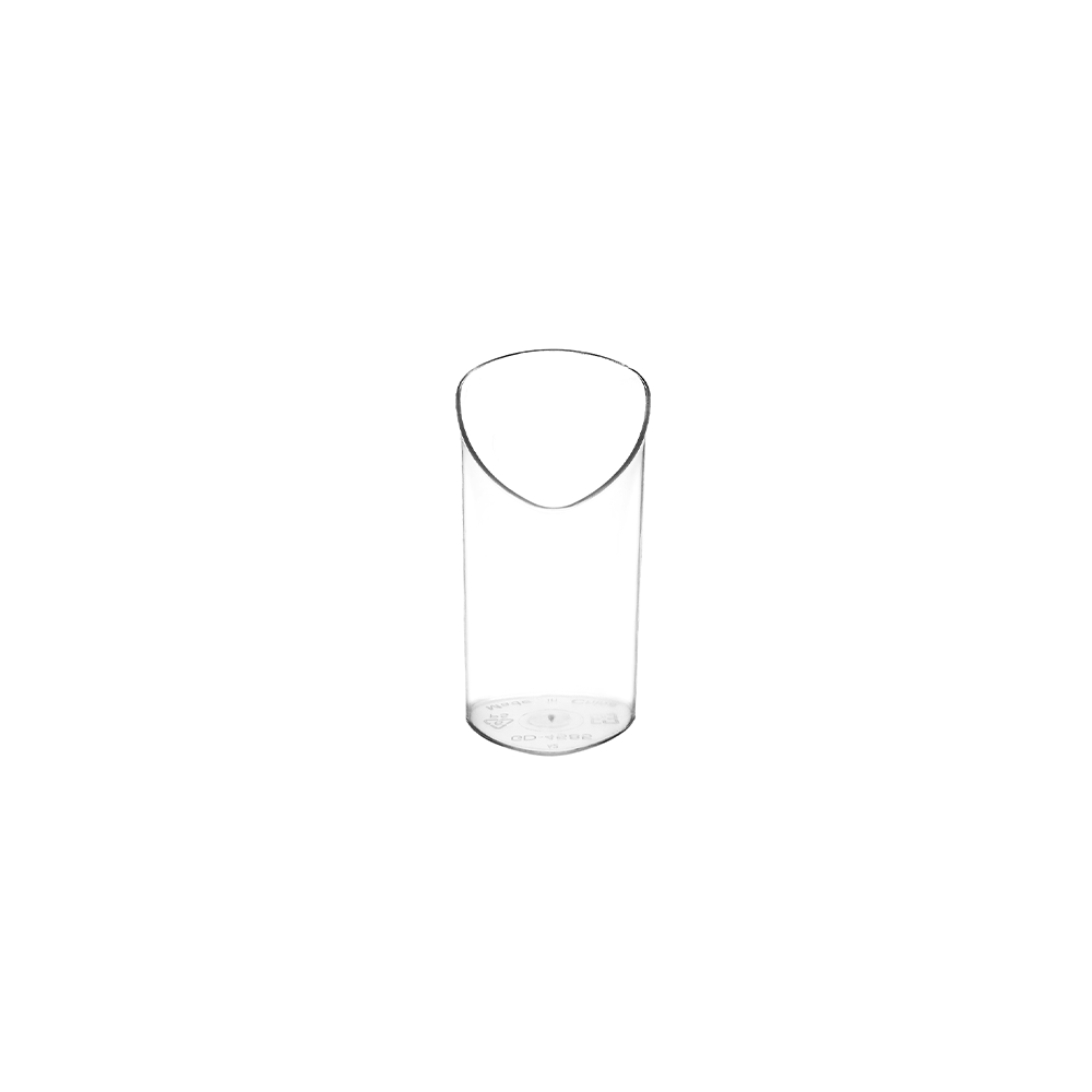 75mL Clear Mini Round Slanted Shape Cup