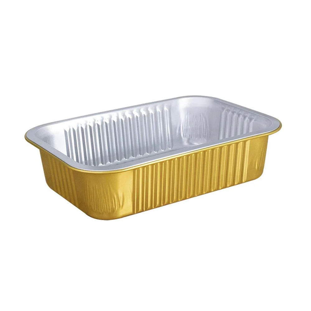750mL Aluminium Gold & Silver Seires Pan Rectangular Base - 1000/Ctn