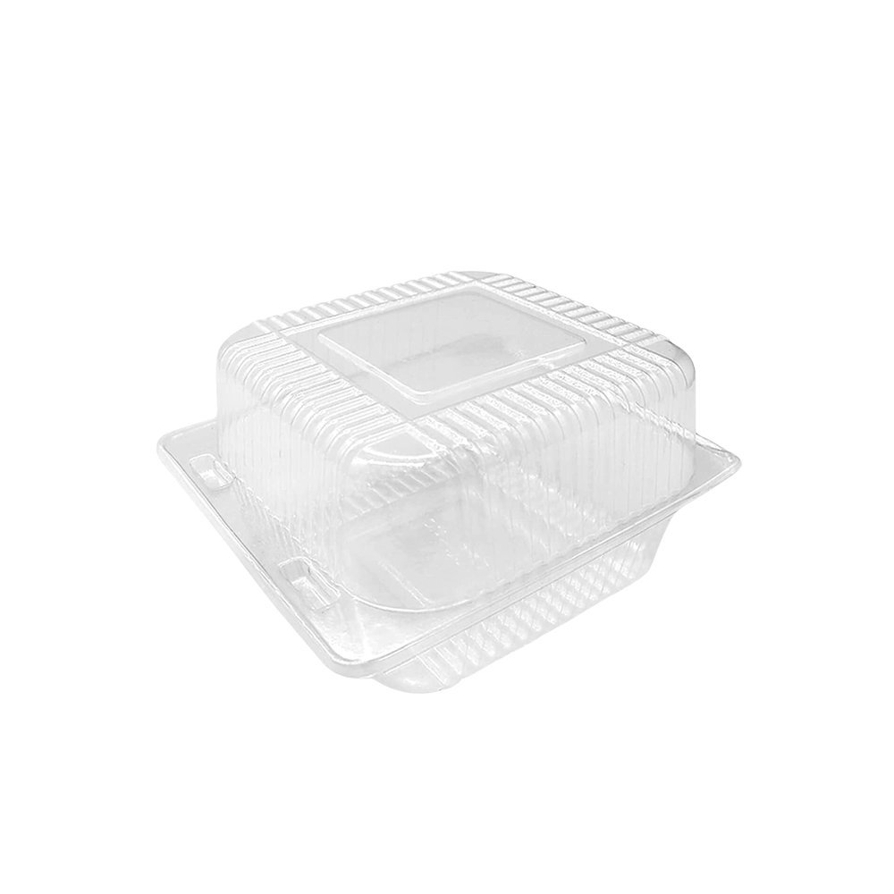 Square Plastic Cake Hinged Lid Container