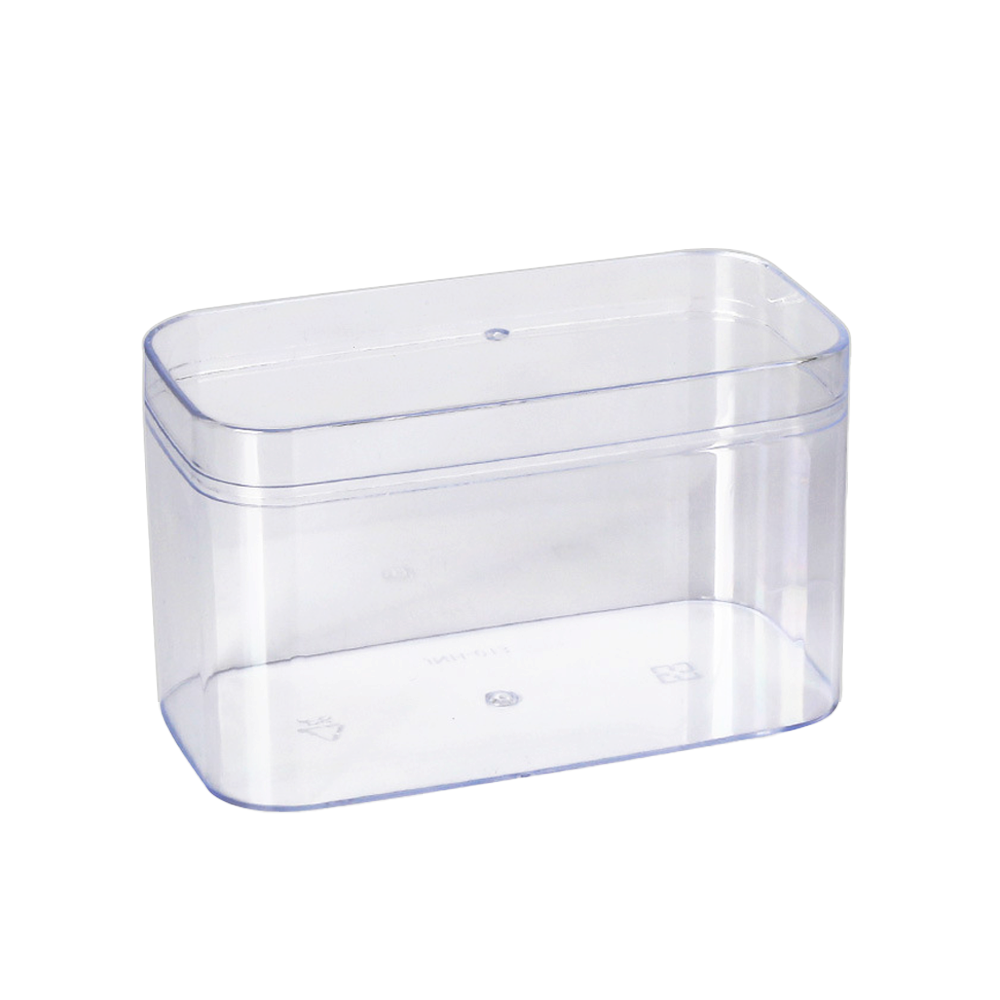 380mL Clear Tall Rectangular Container With Hard Lid