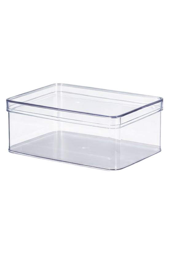 650mL Clear Rectangular Container With Hard Lid