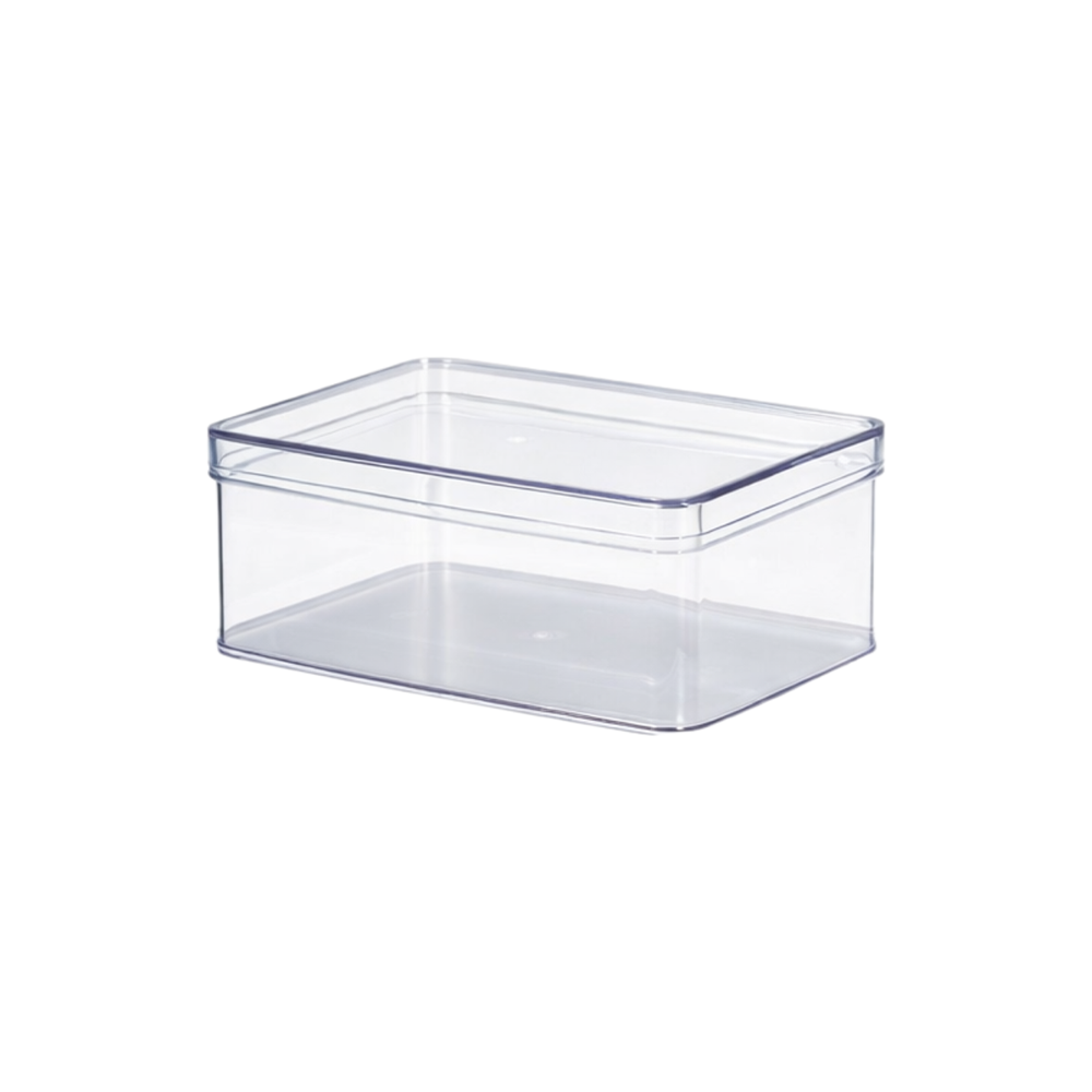 650mL Clear Rectangular Container With Hard Lid