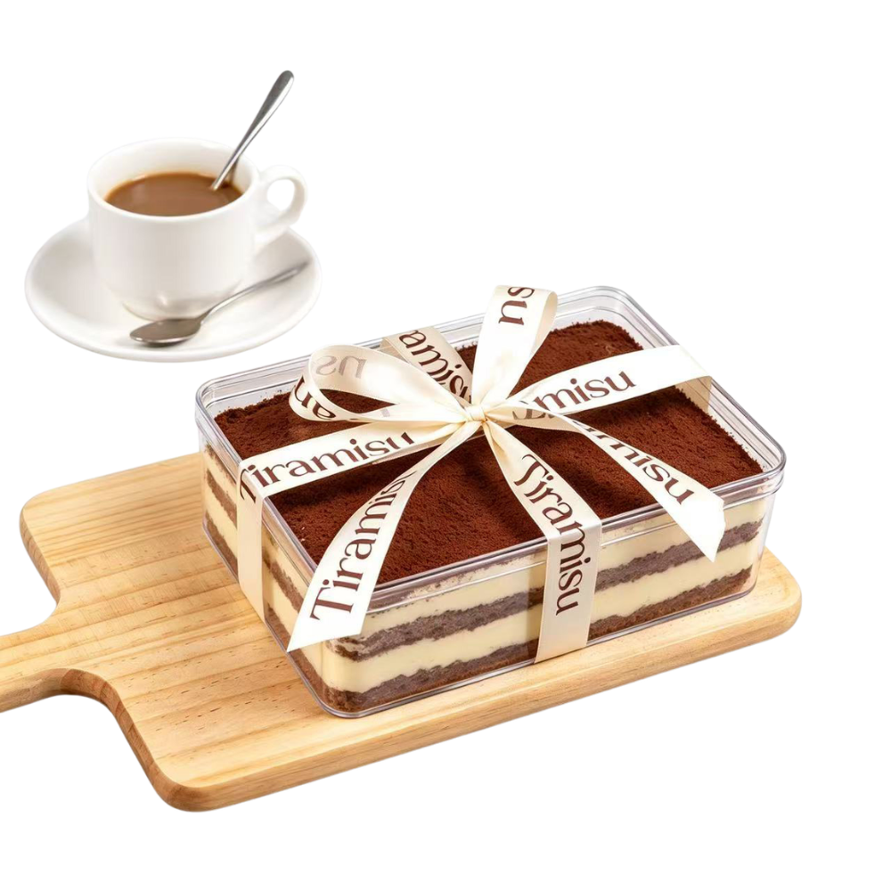 Hộp đựng hình chữ nhật cao trong suốt 340mL có nắp cứng